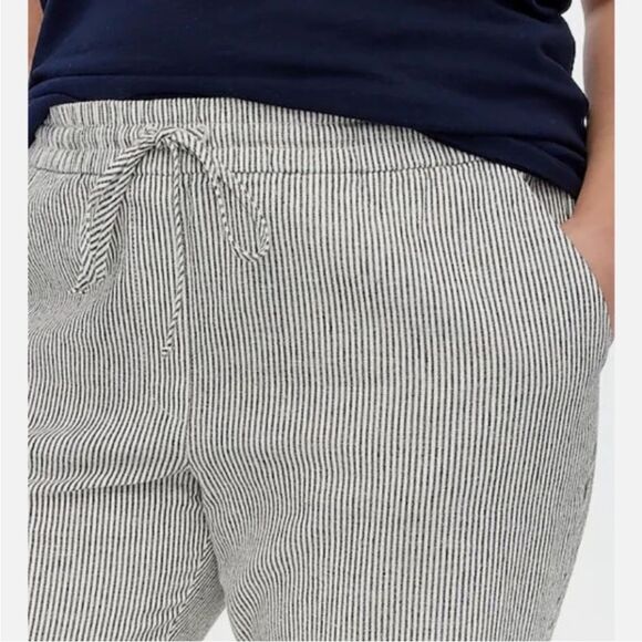 J Crew Striped linen-cotton blend drawstring pant Size P2 - Picture 3 of 15